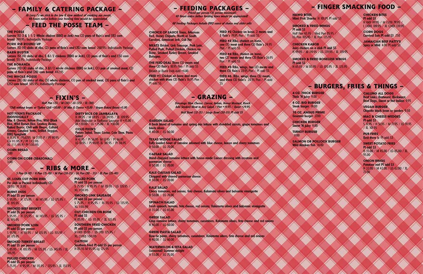 new catering menu second page